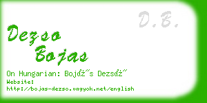 dezso bojas business card